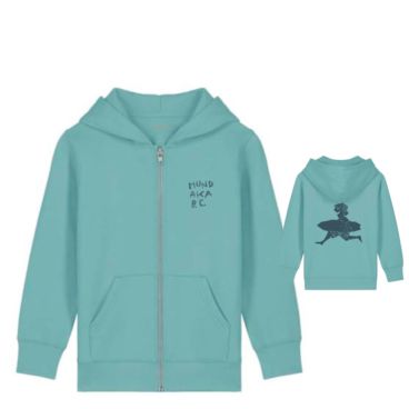 SUDADERA CREMALLERA CAPUCHA MBC26 TEAL MONSTERA